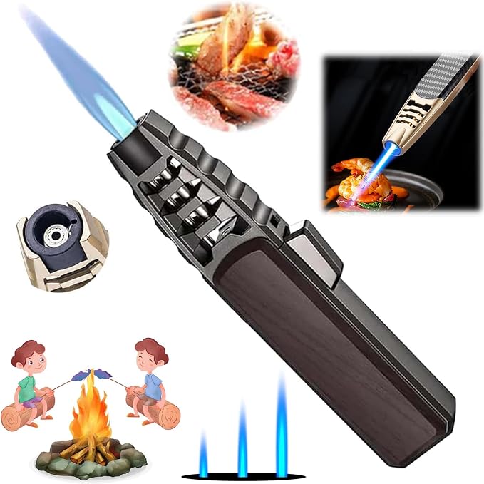 Valentines Day Gift for Him 2 Packs Portable Brightfire,Turbine Jet Bright Fire Lighter,Windproof Straight Torch Blue Flame Lighter,Wind Resistant Bright Fire Lighters,Torch lighters Butane refillable