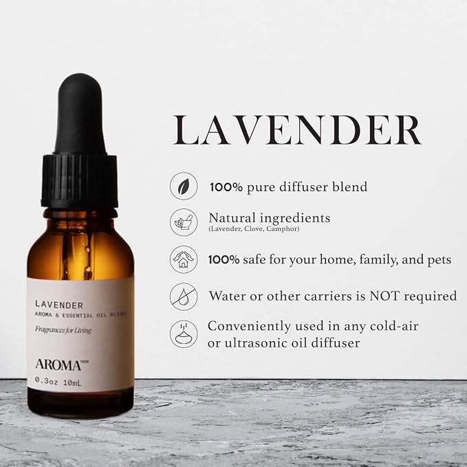 Aromatech Lavender Aroma Essential Oil Blend: Hotel Inspired Aromatherapy with for Ultrasonic Diffusers & Nebulizers (10 mL)