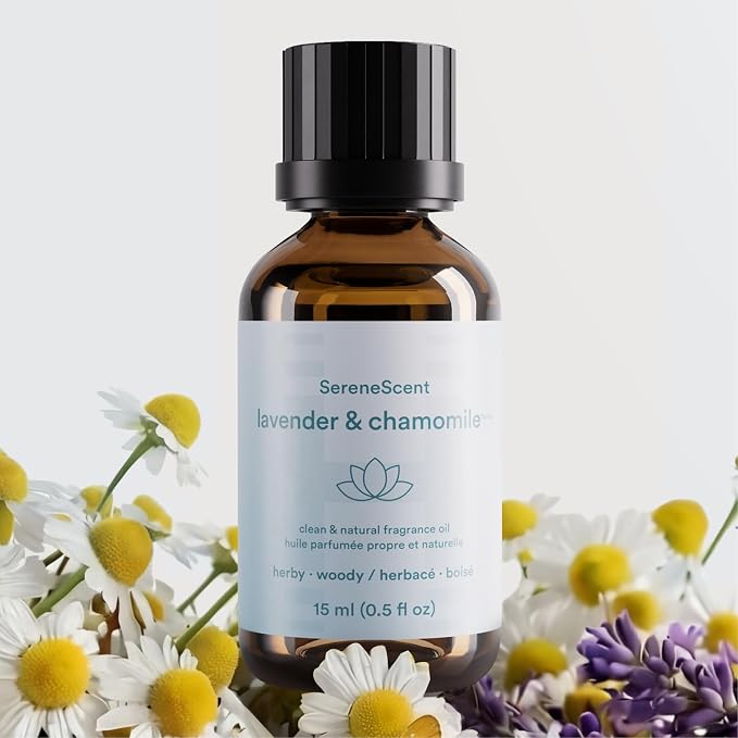 Homedics SereneScent Wellness Oil Refill for Waterless Diffusers, Lavender & Chamomile, 15ml Plug & Play Fragrance Oil Bottle, Aromatherapy Scent Refill for Home, Office, Bedroom, Compact Diffusers