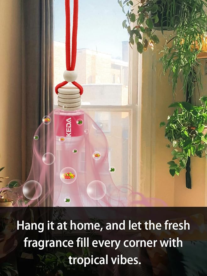 Ikeda Car Air Freshener: Hanging Car Smell Air Freshener | 10ml Hanging Car Perfume | Long Lasting Fragrance | Strong Scents Diffuser for Auto Home (Bubble gum|Circular)