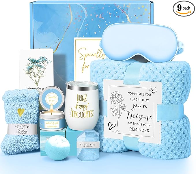 Happy Birthday Gifts for Women Mom Her Friend Sister Wife Grandma, Self Care Gift Get Well Relaxing Spa Gift Basket Set