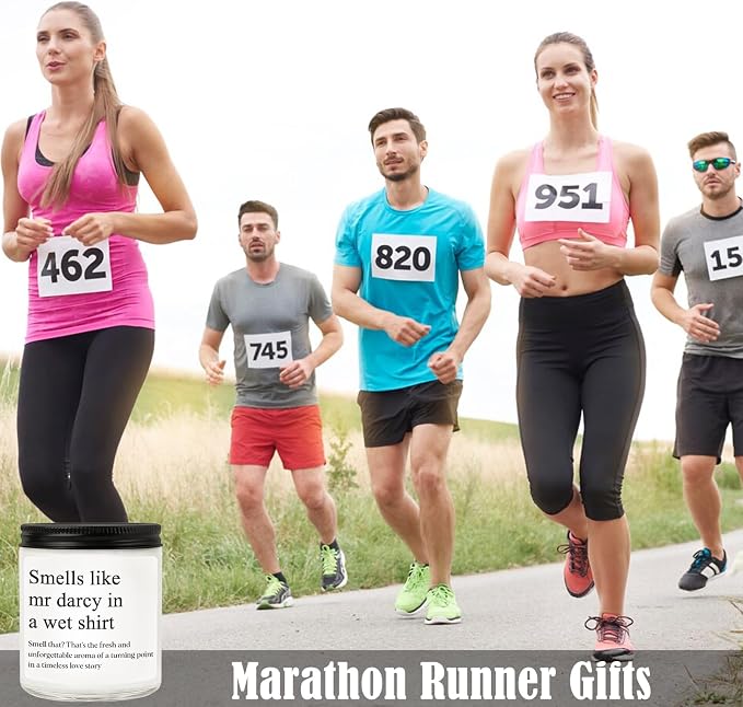 Gifts for Runners, Cross Country Running Gifts for Women, Men, Track and Field, Half Marathon Essentials, Funny Marathon Scented Candle, Christmas, Birthday, Running Gift for Marathon Runner