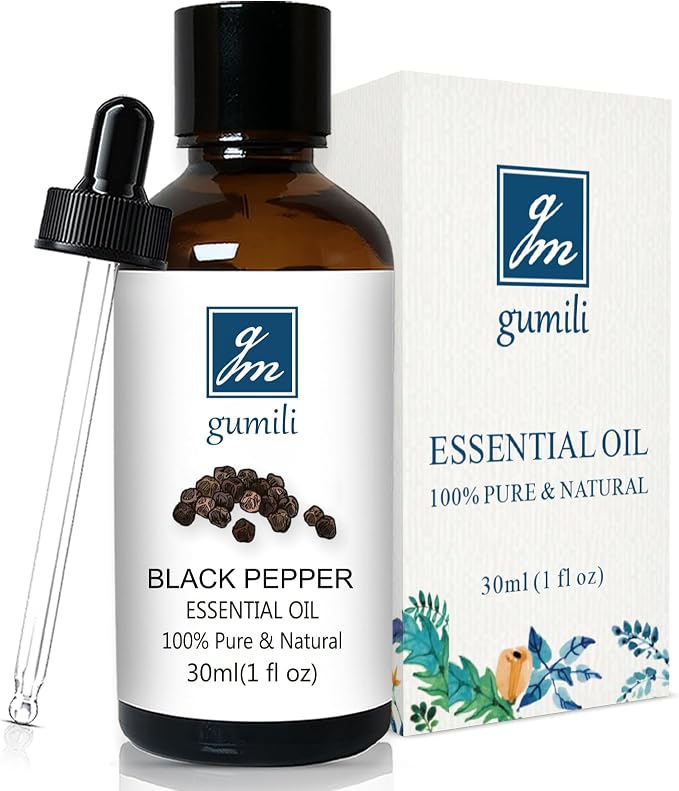 GM Gumili Black Pepper Essential Oil 1 Oz – 100% Pure Natural Black Pepper Oil for Diffuser