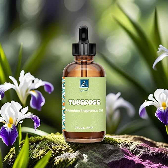 GM Gumili Tuberose Fragrance Oil 2 Oz, Natural Scent Oil for Home Essential Oils Diffuser, Candle Making, Soap Making, DIY Body Oils, Perfume, Body Mist, Spray - Floral Scent