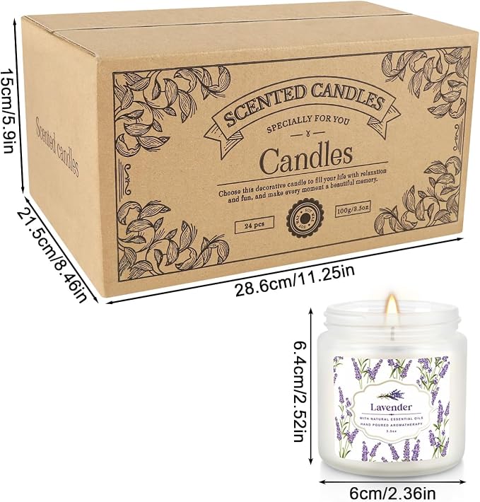 24 Pack Candles for Home Scented Aromatherapy Candles Gifts Set for Women, Natural Soy Wax Candle, 3.5 oz Long Lasting Candles, Birthday, Valentine, Christmas, Anniversary Present