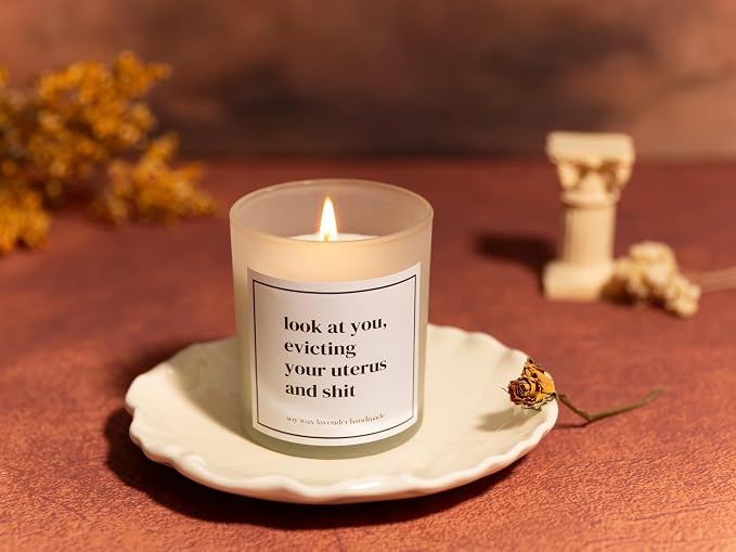 Get Well Soon Gifts for Women,mom,Grandma,Daughter,Sister,Friends,Coworkers.Look at You evicting Your Uterus Soy Candle,Hysterectomy Gift,Surgery Recovery Gifts for Friends