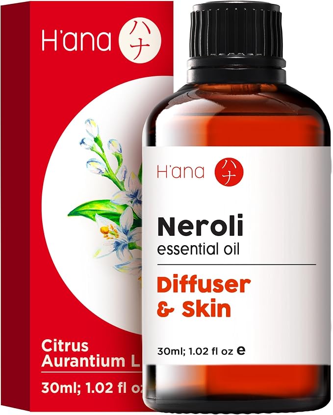 H'ana Neroli Oil - 1.02 Fl Oz Neroli Essential Oil for Hair, Skin, Diffuser, Aromatherapy & DIY