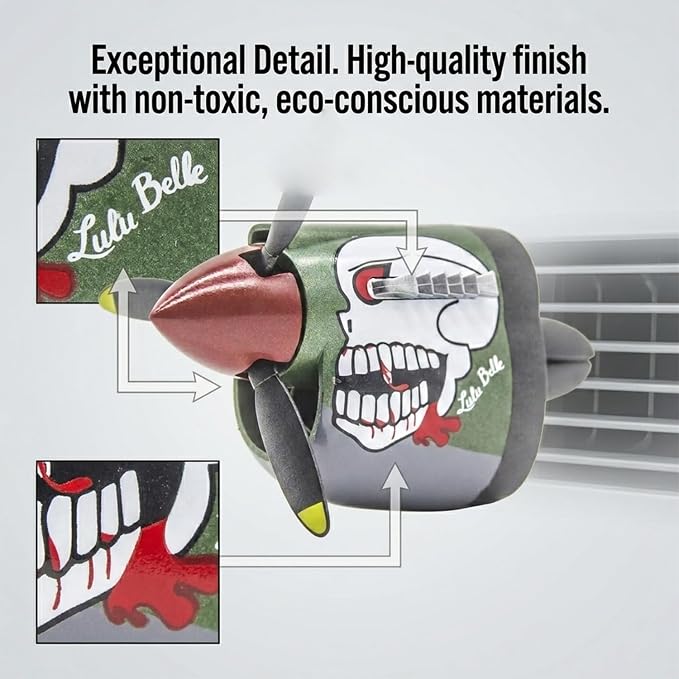 2PCS P-40 Warhawk Car Air Freshener with Spinning Propeller - Vent Clip Dashboard Decor for Men, Long Lasting Odor Eliminator & Aviation Gift (P40-LULU-2SET)