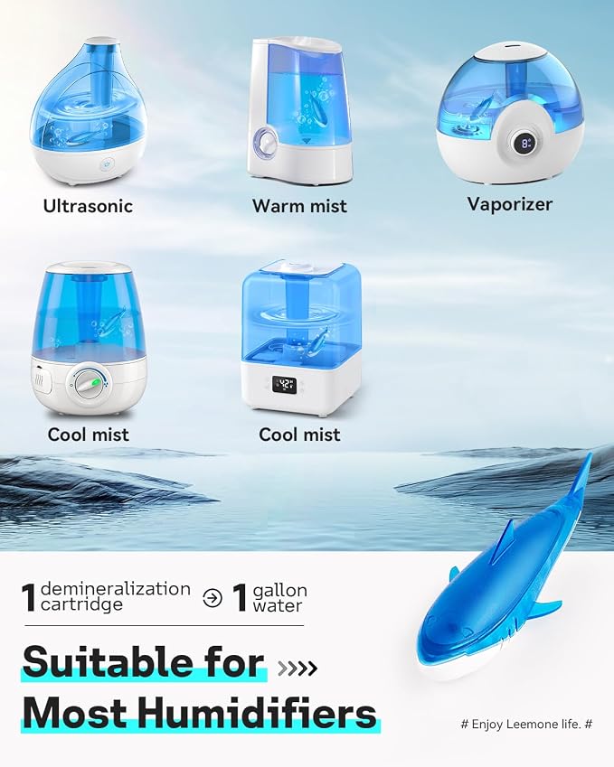 Leemone 6 Pack Humidifier Cleaner Shark, Demineralization Float Shark Compatible with All Humidifier and Fish Tank