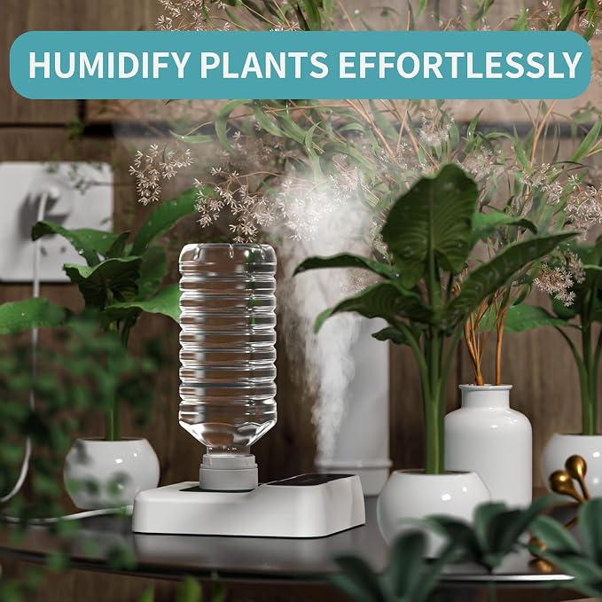 Portable Humidifier - Small Air Humidifiers for Bedroom, Plants, Office, Travel - Cool Mist Humidifiers, Color-Changing Accent Light, 2 Mist Settings, Ivory