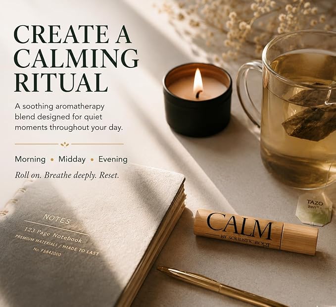 Calm Essential Oil Roller – Aromatherapy Roll On with Lavender & Chamomile – Calming Essential Oil Rollerball for Women, Self Care, Travel, Meditation & Wellness Gift – 10ml | Soulistic Root