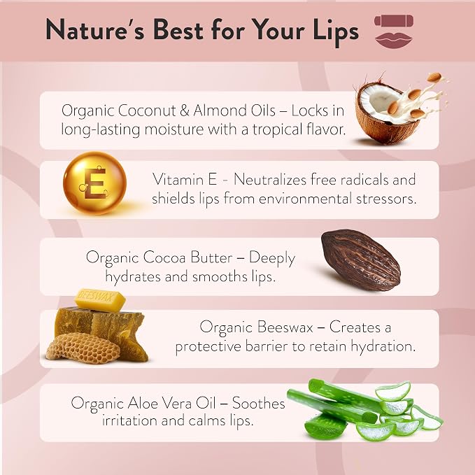 Moroccan Magic Coconut Almond SPF 15 Lip Balm | Argan Oil & Essential Oils | Family Owned | Cruelty Free | 2 Pack