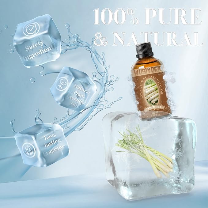Citronella Essential Oil 100ML - 100% Pure and Natural Therapeutic Grade Oils for Aromatherapy Diffuser - 3.4 Fl Oz/Citronella