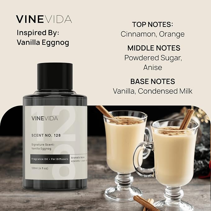 VINEVIDA [4 Oz] Inspired by: Vanilla Eggnog; Diffuser Oil Refill | Premium Scent Diffuser Oil for Home | Non-Toxic Fragrance