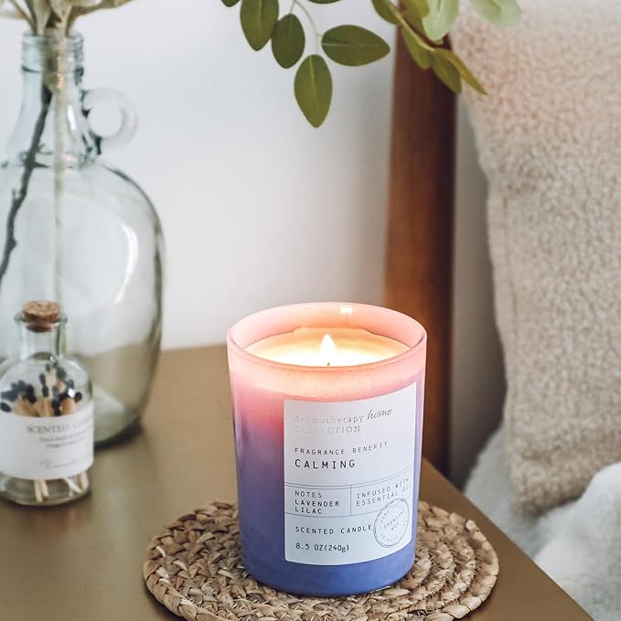 Lavender Lilac Scented Candles - Summer Purple Candles for Home,8.5oz | Gift for Women & Men