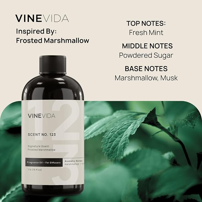 VINEVIDA [16 Oz] Inspired by: Frosted Marshmallow; Diffuser Oil Refill | Premium Scent Diffuser Oil for Home | Non-Toxic Fragrance