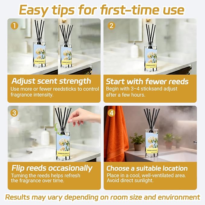SCENTORINI Reed Diffuser Oil Refill, Honeysuckle Diffuser Oil 6.76 Fl Oz, Natural Scented Essential Oil Refill Long Lasting Summer Home Fragrance for Room Spa Aromatherapy Bathroom Home Decor