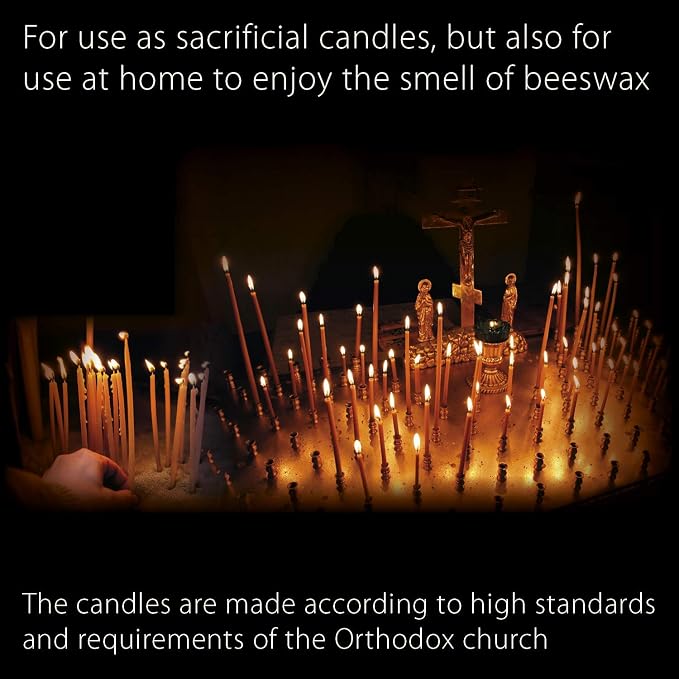 Danilovo Pure Beeswax Candles - Honey-Scented, Decorative Thin Taper Candles - Ideal for Birthday Decoration or Church Prayers - Drip Free, Tall & Smokeless Pack of 200 pcs, 6.3 x 0.2 inch