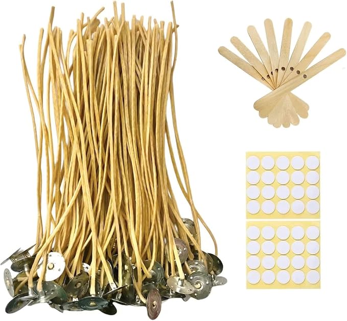 Candle Wicks 100 PCS 8 inch Hemp Candle Wicks 2.5mm Organic Beeswax Candle Wicks for Candle Making Candle Wick for Butter Candle Hemp Candle Wick