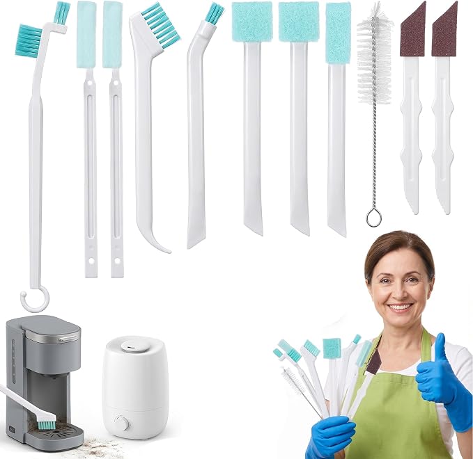 11Pcs Humidifier Cleaning Brush, Small Detail Cleaning Brushes | Multi-Size Detail Cleaning Brushes, For Humidifiers, Keyboards, Bottles, Tiles, Tight Spaces, Includes Sandpaper Brush