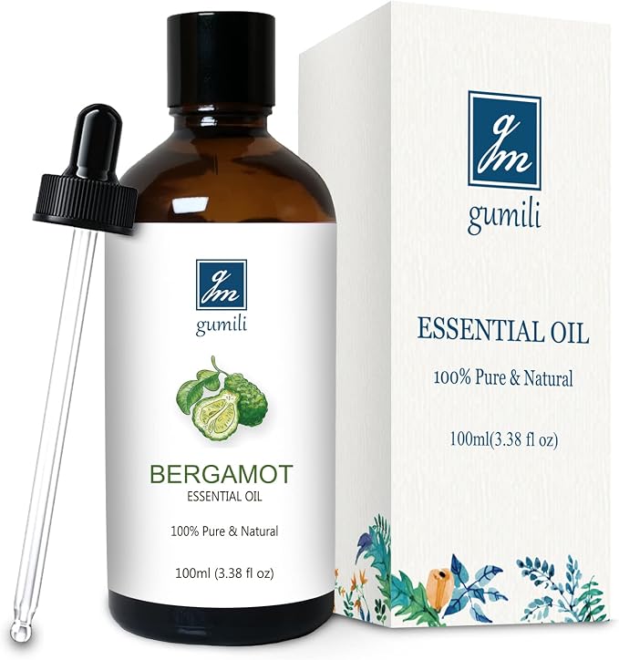 GM Gumili Pure Bergamot Essential Oil for Diffuser, 100% Pure Undiluted - 3.38 Fl Oz 100ml