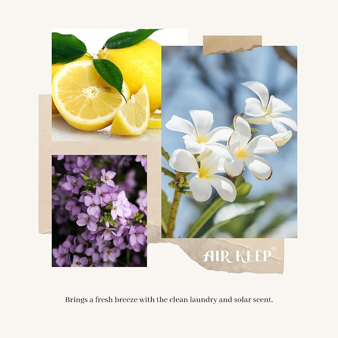 Airkeep Flower Reed Diffusers Set, 5.07 oz Clean Linen Scented Oil Diffuser with 8 Reed Sticks, Home Fragrance Diffuser Gift Set for Bathroom & Office Decor 150ml