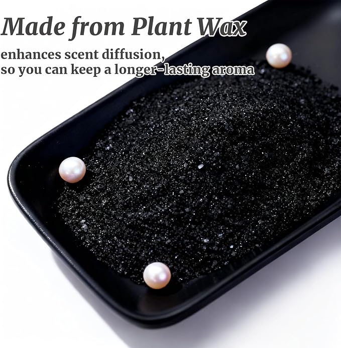 Pearled Candles Sand and 30 Wicks NonToxic 18Oz-Cinnamon Scented Luxury Long Lasting Refillable Pearled Powder Candles 120 Hours-Candle Beads Sand Wax Kit for Wedding Candle Making Party Black