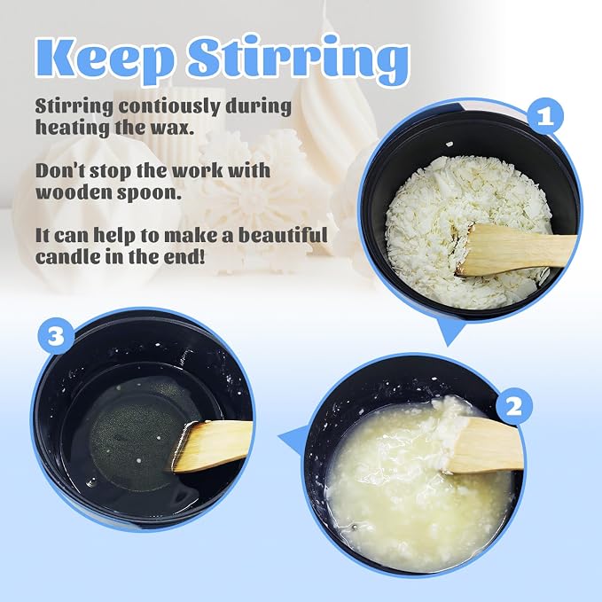 Soy Wax for Candle Making Kit - DIY Soy Candle Making Supplies with 3lbs Natural Soy Wax Flakes, Electric Wax Melter, Thermometer, Wicks, Perfect for Making Your Own Candles