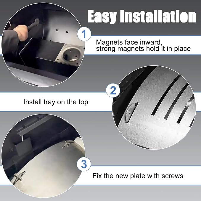 Criditpid Heat Deflector Modification for Pit Boss Austin XL, Pro Series, Rancher XL, PB1150, PB1100 Grill Parts, Stainless Steel Air Gap Mod, Heated Diffuser Plate Cover for Pit Boss Accessories