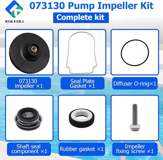 073130 Pump Impeller 2 HP with Impeller Repair Kit Fit for Pentair WhisperFlo WF-8 WFE-8 WFK-8 WFDS-8 WF-30 WFE-30 WFDS-30 1000 Series Pump