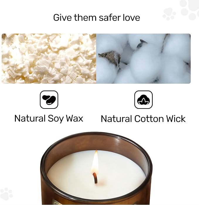 Odor Eliminating Candle, Vanilla Popcorn Scented Candle, Pet-Friendly Soy Candles, 60 Hours, 7 oz