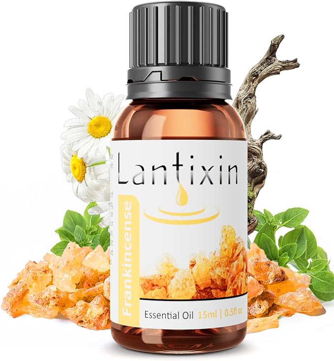 Lantixin 100% Pure Frankincense Essential Oil 15ml/0.5 fl oz Undiluted – Aromatherapy Diffuser Oil for Massage, Soothing, Redness Reduction,Candle Making,Skin Firming & Mood Balance