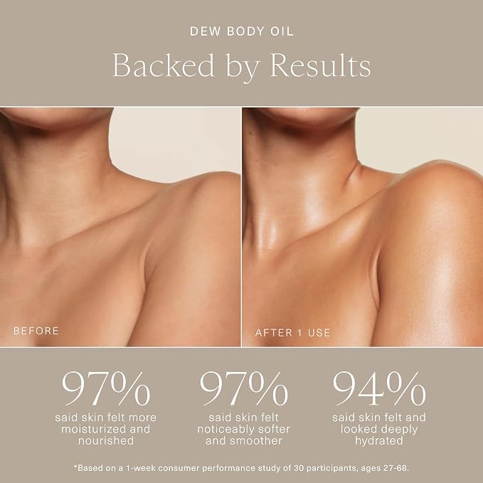 Oak Essentials Dew Body Oil, Hydrating Dry Body Oil for Women, Fast-Absorbing, Non-Greasy Finish, Ideal for Dry Skin, 3.4 Fl OZ