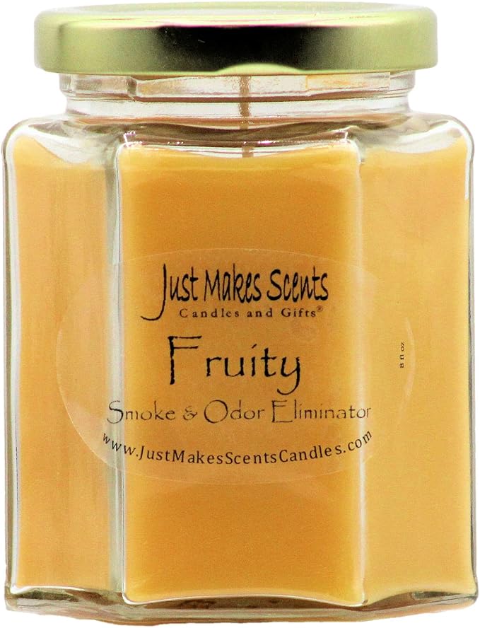 Fruit Scented Smoke and Odor Eliminator Candle - Odor Eliminating Scented Candles for Home - Neutralizes Cigarette, Food, and Pet Smells - Hand Poured in The USA by Just Makes Scents