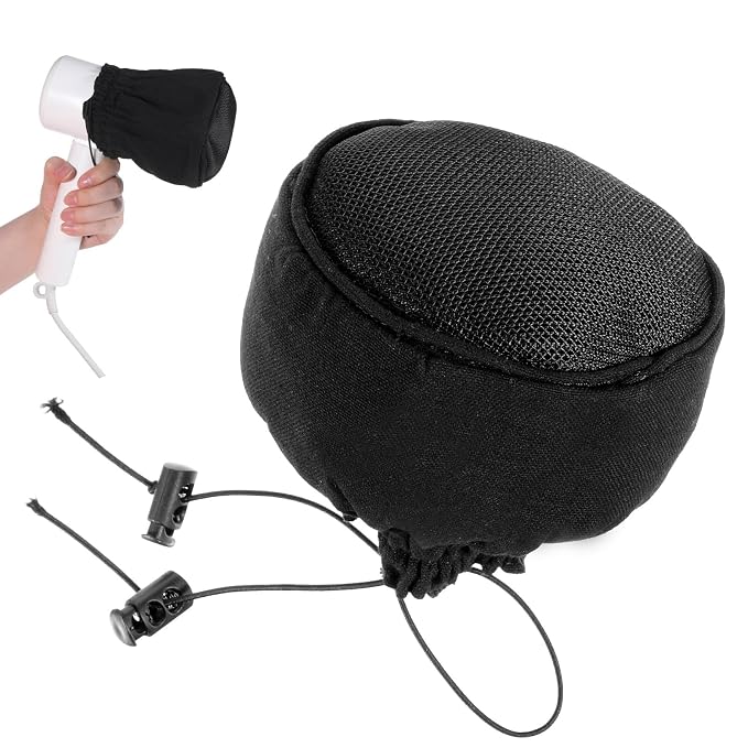 Travel Hair Diffuser, Foldable Diffusers Portable Travel Diffusers Sock Reusable Diffuser Hairs Dryer Attachment with Drawstring for Curly and Wavy Hair Most Hairs Dryers, Black