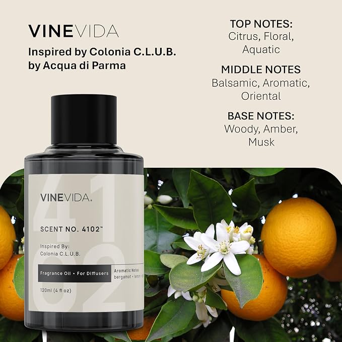 VINEVIDA [4 Oz] Inspired by: Colonia C.L.U.B.; Diffuser Oil Refill | Premium Scent Diffuser Oil for Home | Non-Toxic Fragrance