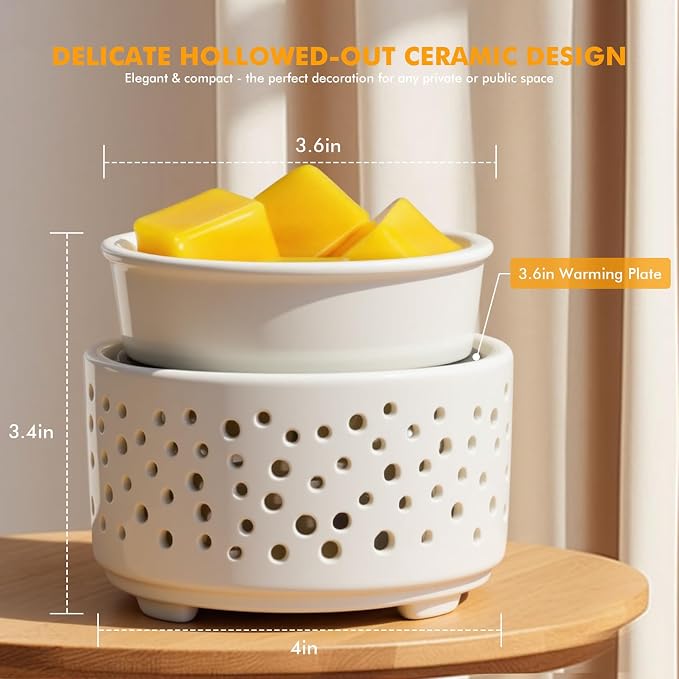 EQUSUPRO Wax Melt Warmer for Scented Wax Melts- Electric 4 in-1 Ceramic Candle Wax Warmer Burner Fragrance Wax Melter for Home Office Bedroom Living Room Decor & Gifts for Women