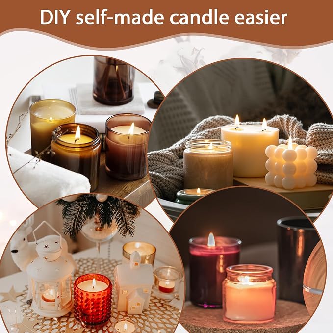 50 Pcs Wooden Wick Holders, Adjustable Candle Wick Centering Tool & Stabilizer for Candle Making Supplies, DIY Candlemaking Tools and Accessories