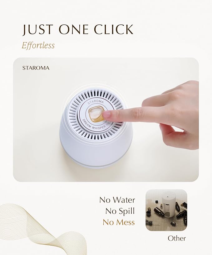 Dream Whisper (Jasmine Essential Oil Refill), Compatible with STAROMA Waterless Essential Oil Diffuser – Premium Aromatherapy Fragrance, Gentle and Consistent Scent – for 200 sqft Small Home, Office