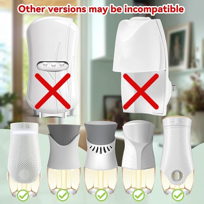 Plug In Air Freshener Refills for Home, Vanilla Scent, 6 Count, 3.96 Fl.Oz, Wall Plug In Refills,Summer Scented Refill for Home, Bathroom, Bedroom, Compatible with Air Wick & Glade