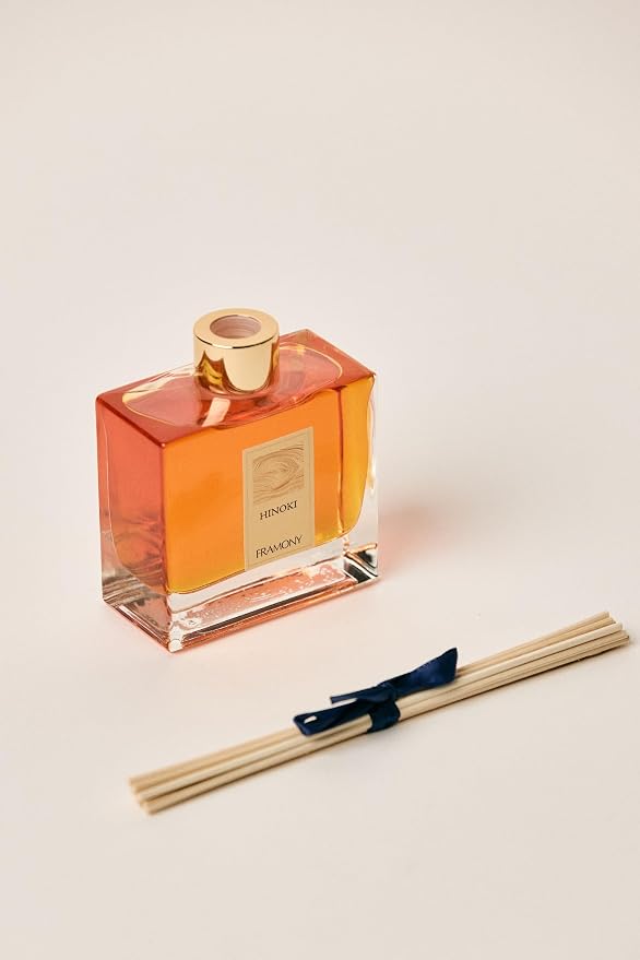 Hinoki Reed Diffuser - Luxury Japanese Ryokan Hotel Scent, Zen Forest Cypress & Cedarwood Fragrance, Home Spa Aromatherapy Gift Set, 6.4 fl oz (Hinoki Wood)