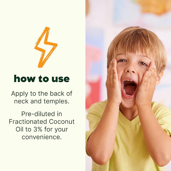 Plant Therapy Kids Tension Tamer Essential Oil Blend Pre-Diluted Roll-On 10 mL (1/3 oz) 100% Pure, Tension Headache Relief for Head and Neck