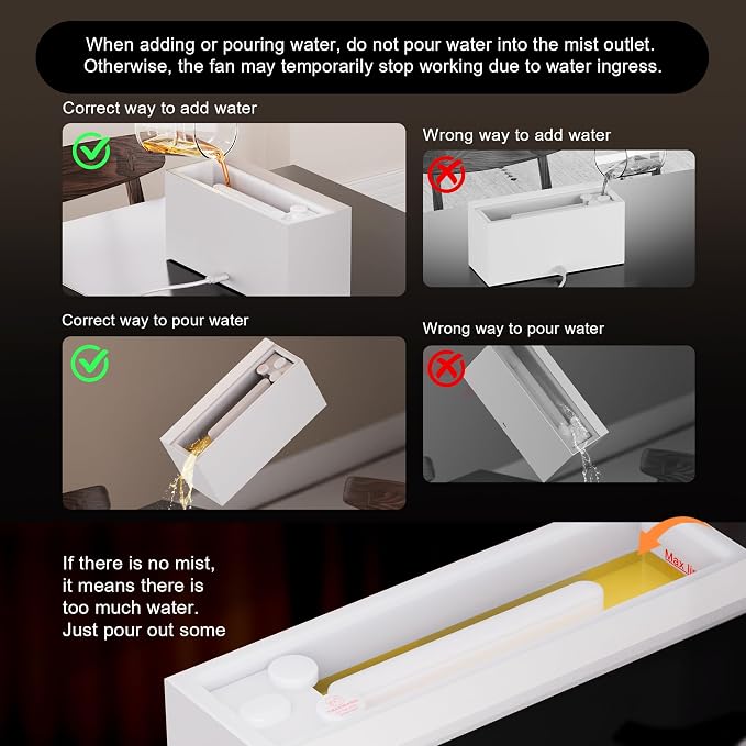 Fireplace Flame Air Diffuser Humidifier,7 Colors Aromatherapy Essential Oil Diffuser, Ultrasonic Aroma Humidifier with Remote Control & Timer for Bedroom, Home, Office, Yoga (White)