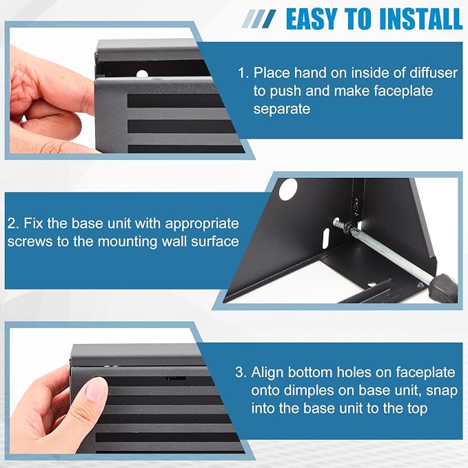 Yaocom 2 Pcs 24 Inch Baseboard Register Duct Opening Size Vent Covers for Home Floor Diffuser Wall Corner Baseboard Air Covers Floor Diffuser Including Screws Easy Installation(Black,Stripes)