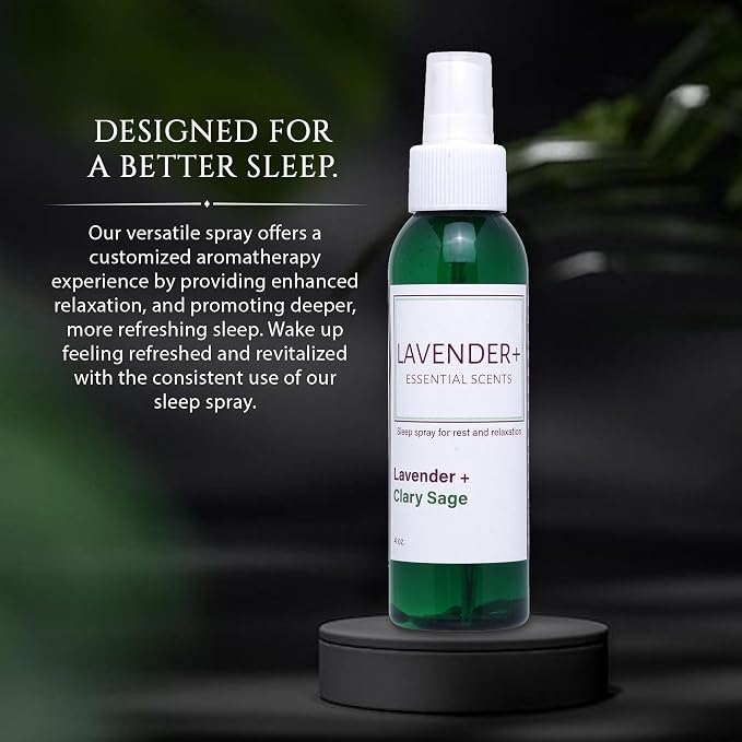 Lavender Sleep Spray for Pillows, Linens & Pajamas – Natural Calming Lavender & Clary Sage Aromatherapy Mist with Amethyst & Reiki Energy. Deep Sleep + Bedtime Relaxation for Adults & Kids. 4 oz (2)