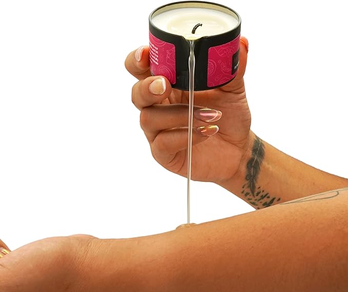 Tropical Scented Massage Oil Candle - Vegan Full Body Massage Candle and Home SPA with Sustainable Formula for Relaxation and Stress Relief