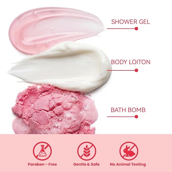 spa luxetique Gift Set For Women, Bath Sets for Women Gift, 8 Pcs Rose Spa Basket Includes Bubble Bath, Shower Gel, Body Lotion, Mom Birthday Gifts, Mother‘s Day Gifts for Her