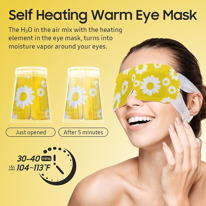 BeHoomi Steam Eye Mask, 10Packs Heated Eye Mask, Self Heating Disposable SPA Warm Compress for Eyes Sleep Mask, Travel Essentials & Relaxation Gifts for Women (Chamomile Scent)