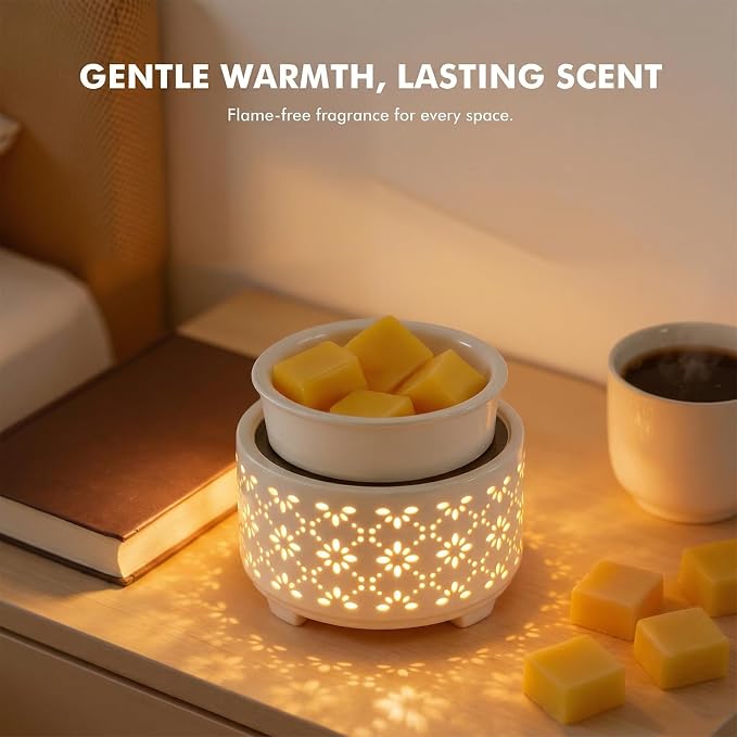 EQUSUPRO Wax Melt Warmer for Scented Wax Melts- Electric 4 in-1 Ceramic Candle Wax Warmer Burner Fragrance Wax Melter for Home Office Bedroom Living Room Decor & Gifts for Women