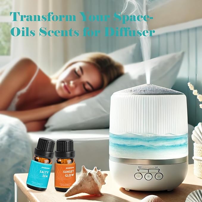 AmaKane Fragrance Oils Set, Essential Oils for Diffuser, Fragrance Oil for Candle Making, Soap Making Scents, Aromatherapy Oils 6x10ml, Beach
